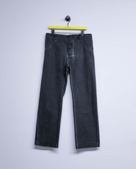  가브리엘라 콜 가먼츠 스트레이트 팬츠 Gabriela Coll Garments No.305 캔버스 벨트 루프 바지 워시드 블랙 - GABRIELA COLL GARMENTS