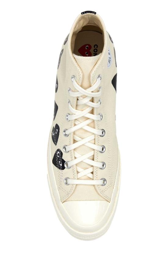  꼼데가르송 스니커즈 꼼 데 가르송 플레이 아이보리 캔버스 꼼 데 가르송 X 컨버스  화이트 - COMME DES GARCONS