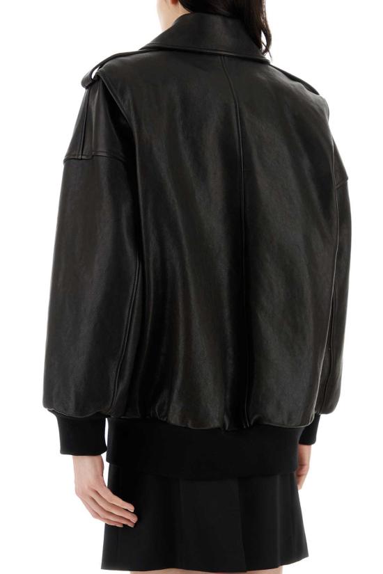  알렉산더 맥퀸 자켓 오버사이즈 가죽 재킷 블랙 - ALEXANDER MCQUEEN