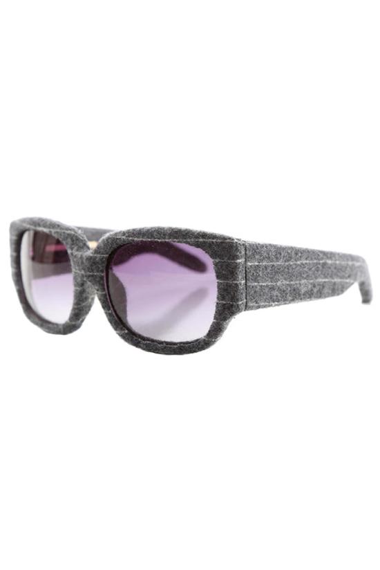  알렉산더 왕 안경 커브드 직사각형 AW/8/4 선글라스 그레이 핀스트라이프 - ALEXANDER WANG