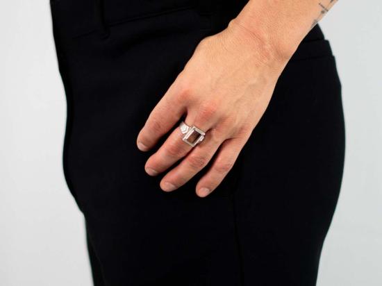  타이틀 오브 워크 반지 작품 제목: 해체된 인장  047 실버 - TITLE OF WORK