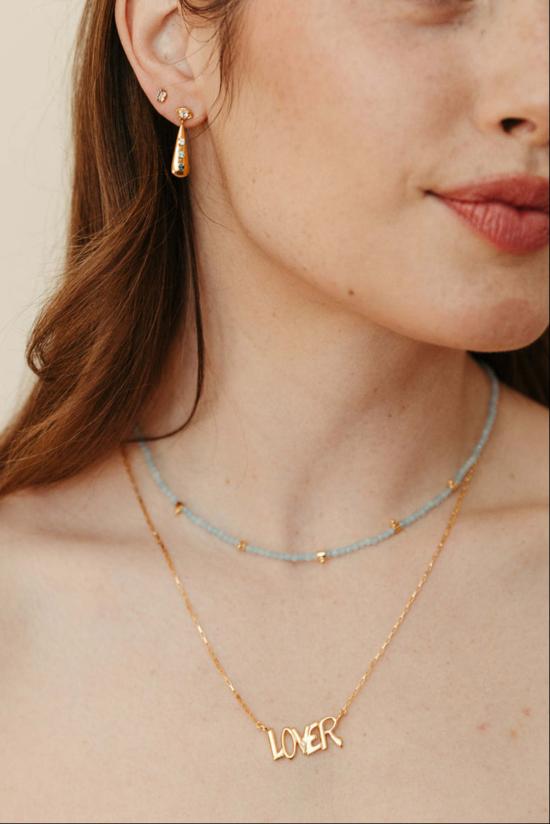  시에라 윈터 주얼리 목걸이/팬던트 오로라 목걸이 아쿠아마린/골드 베르메일 - SIERRA WINTER JEWELRY