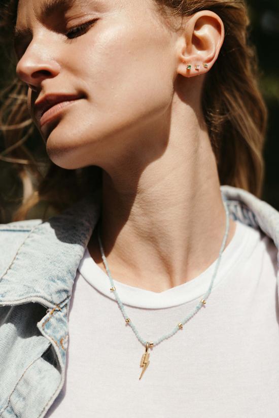  시에라 윈터 주얼리 목걸이/팬던트 오로라 목걸이 아쿠아마린/골드 베르메일 - SIERRA WINTER JEWELRY