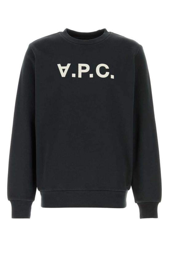  아페쎄 스웨터 A.P.C. 슬레이트 코튼 스웨트셔츠 느와르블랑카세