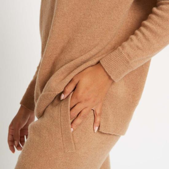  산티클레르 스트레이트 팬츠 산티클러 애디슨 캐시미어 트랙 팬츠 카라멜 - SANTICLER