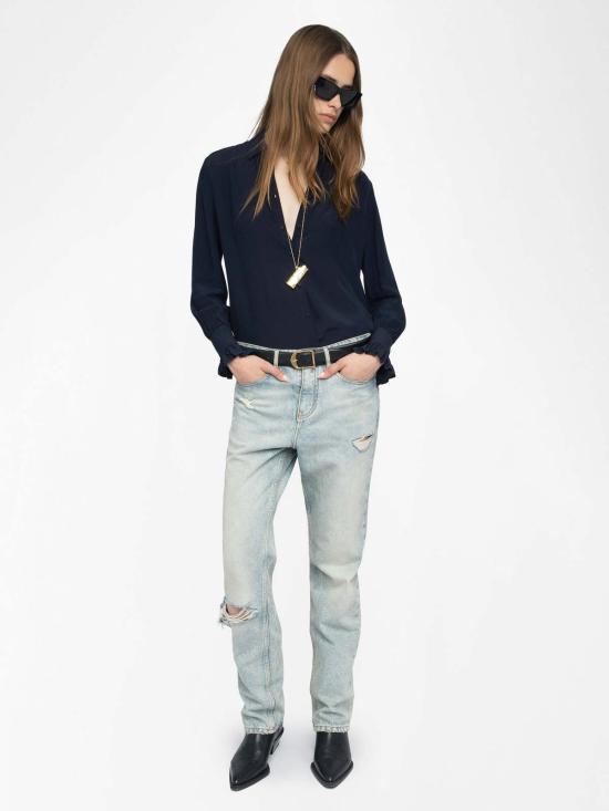  자딕앤볼테르 블라우스 Zadig & Voltaire Thely 셔츠 Encre - ZADIG & VOLTAIRE