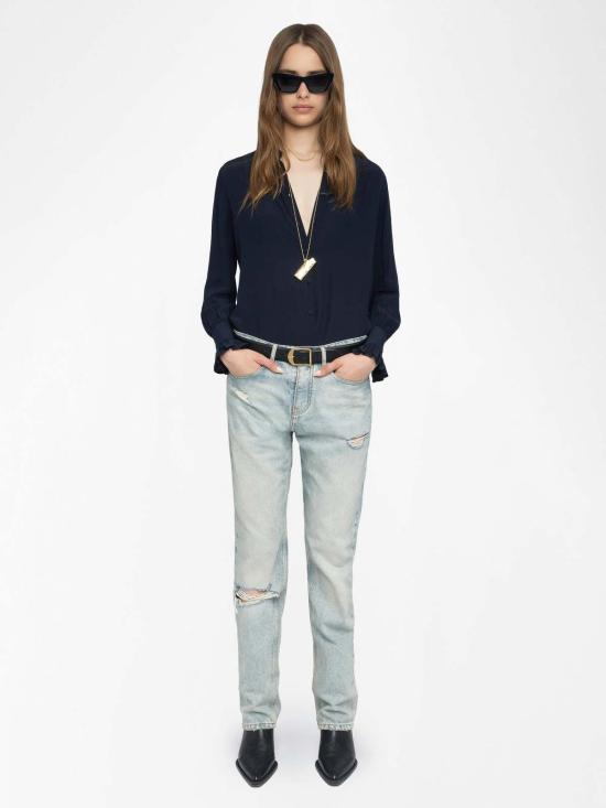  자딕앤볼테르 블라우스 Zadig & Voltaire Thely 셔츠 Encre - ZADIG & VOLTAIRE