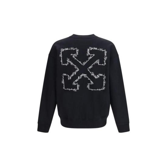 26SS 오프화이트 긴팔 티셔츠 스크립트 애로우 크루넥 스웨트셔츠 블랙 - OFF WHITE