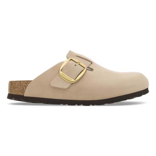  버켄스탁 뮬/슬리퍼 보스턴 빅 버클 누벅 가죽 내로우 클로그 - BIRKENSTOCK