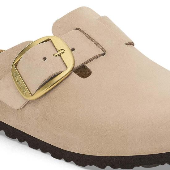  버켄스탁 뮬/슬리퍼 보스턴 빅 버클 누벅 가죽 내로우 클로그 - BIRKENSTOCK