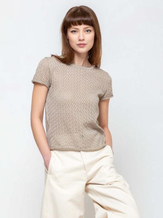  로렌 마누지안 반팔 티셔츠 로렌 마누기안 포인트엘 베이비 티 클레이