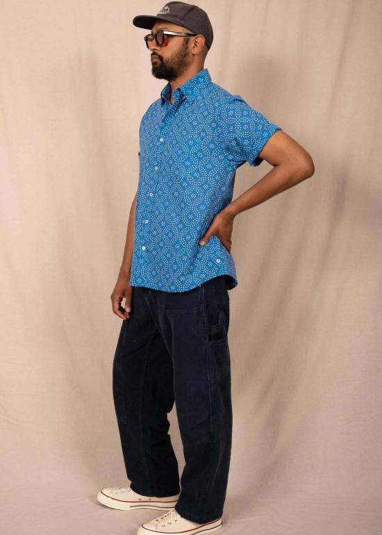  두샨트 반팔 셔츠 Dushyant 민속 셔츠 작은 점 - DUSHYANT
