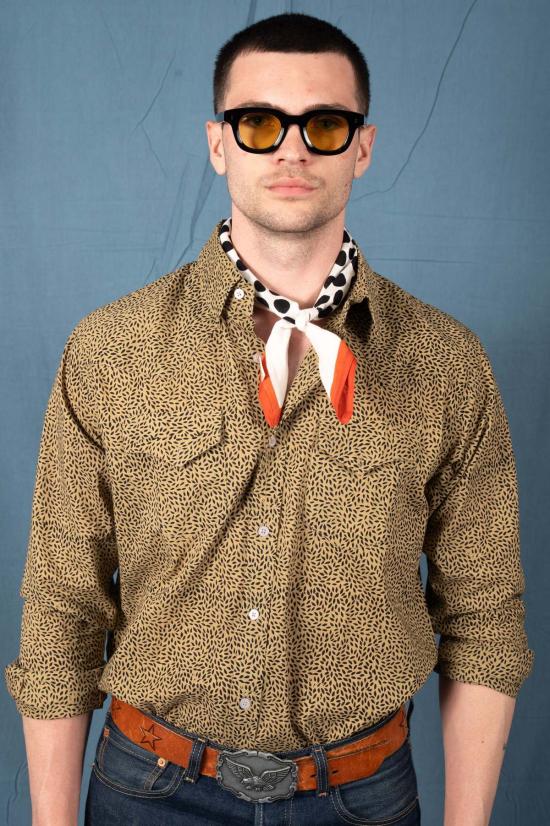  Dushyant Asthana 셔츠 The Bandit Western Shirt 키위 씨앗 프린트 - OTHER BRANDS