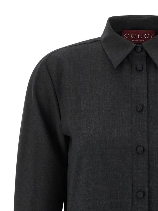  구찌 숏 원피스 울 소재 짧은 드레스 그레이 - GUCCI