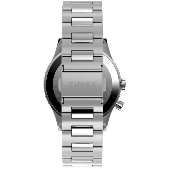  타이맥스 손목시계 워터베리 트래디셔널 GMT 39mm 스테인리스 스틸 시계 블랙/레드 - TIMEX