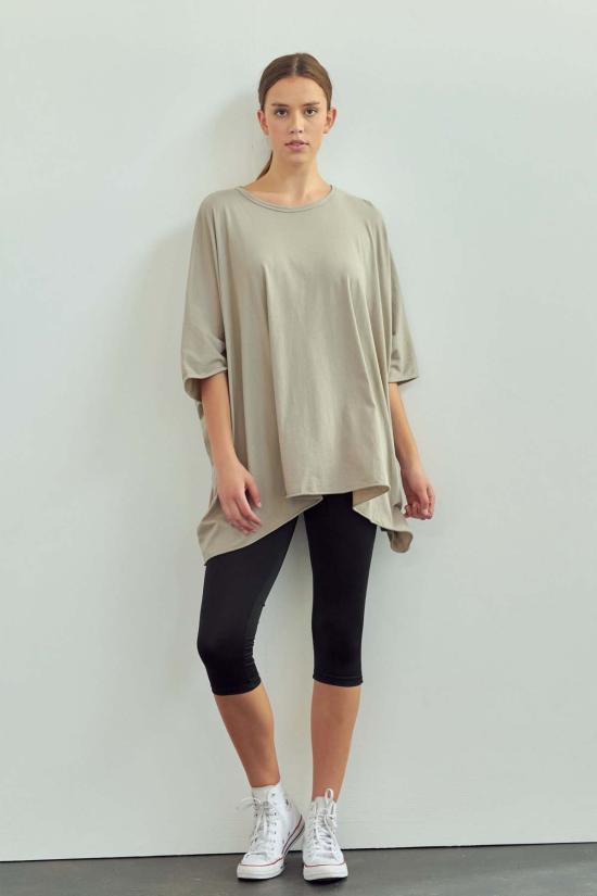  아멘테 반팔 티셔츠 A Mente Garment Dye 루즈핏 코튼 저지 티셔츠 토프 그레이 - AMENTE