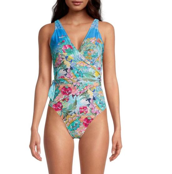  조니 와스 원피스 수영복 Johnny Was Mixi 원피스 랩 스타일 수영복 멀티컬러 - JOHNNY WAS