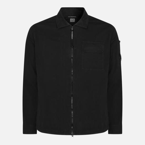 26FW 씨피 컴퍼니 오가닉 개버딘 지퍼 셔츠 RCCMOS705A 110143G999 Black