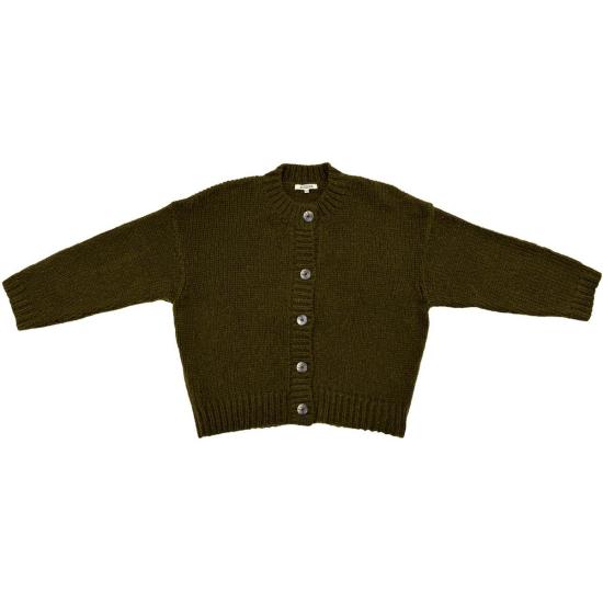  알리 골든 가디건 메리노 크루넥 카디건