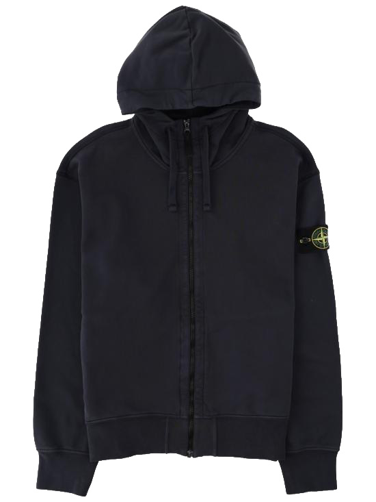 26FW 스톤 아일랜드 오가닉 코튼 플리스 와펜 집업 후드 티셔츠 L2S156100009 S0051V002A BLUE