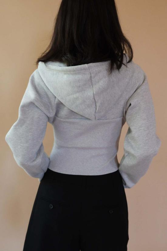  미아우 스웨터 새디 코르셋 후디 헤더 그레이 - MIAOU