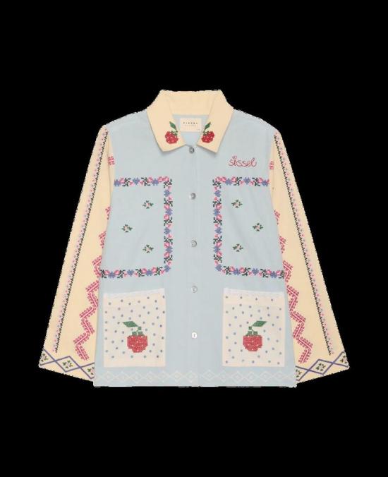  Sissel-Edelbo 자켓 Sissel Edelbo Louise 셔츠 베이비 블루 - OTHER BRANDS