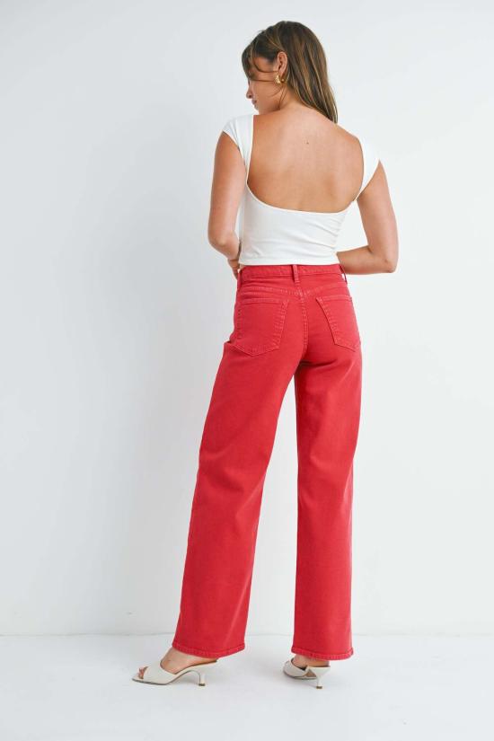  저스트 블랙 데님 스트레이트 팬츠 BP453J RED - JUST BLACK DENIM