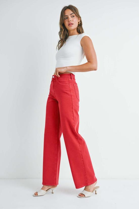  저스트 블랙 데님 스트레이트 팬츠 BP453J RED - JUST BLACK DENIM