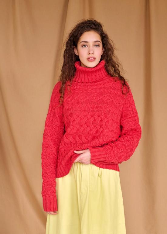  지지 니트웨어 터틀넥 케이블 - GIGI KNITWEAR