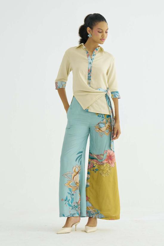  메종 칼라 스트레이트 팬츠 Maison Qala Elara Co Ord 세트 올리브 그린