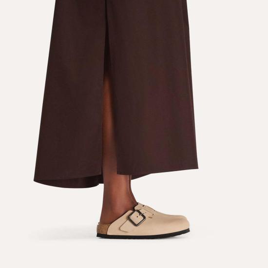  버켄스탁 뮬/슬리퍼 보스턴 와이어 버클 누벅 가죽 레귤러 클로그 - BIRKENSTOCK