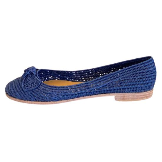  프라우드 메리 풋웨어 플랫 슈즈 라피아 발레 플랫 네이비 - PROUD MARY FOOTWEAR