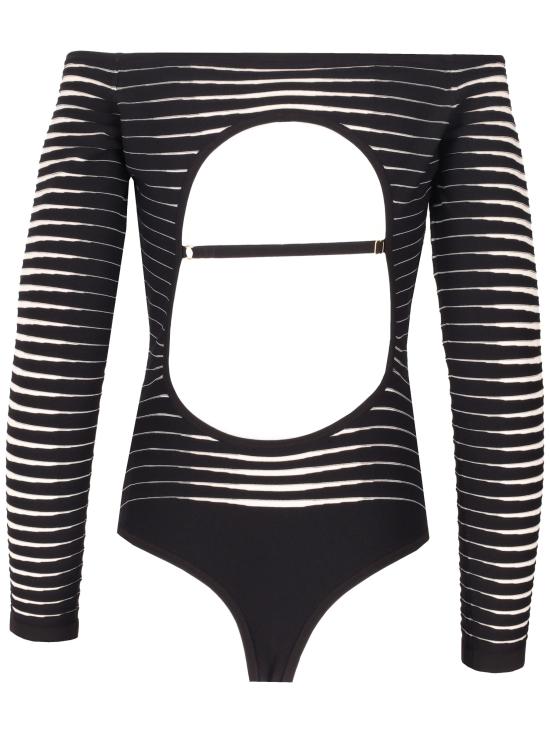 26SS 엘리자베타프랜치 바디수트 티셔츠 BK79S61E2 685 NERO BURRO - ELISABETTA FRANCHI