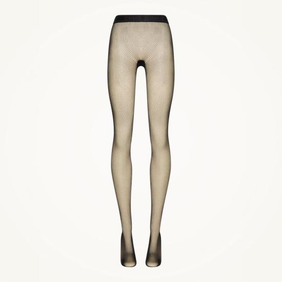  월포드 언더웨어 울포드 트웬티스 에코닐 타이츠 블랙 피쉬넷 - WOLFORD