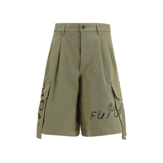26SS 꼼데가르송 숏팬츠 Comme Des Garçons 바이컬러 코튼 버뮤다 쇼츠