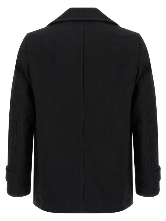 꼼데가르송 코트 Comme Des Garçons 더블 브레스티드 캔버스 카방  블랙 - COMME DES GARCONS