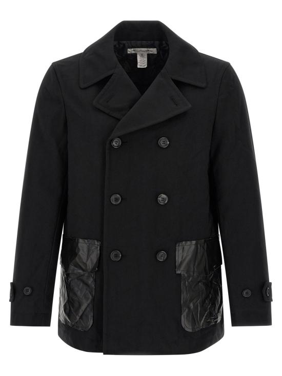  꼼데가르송 코트 Comme Des Garçons 더블 브레스티드 캔버스 카방  블랙