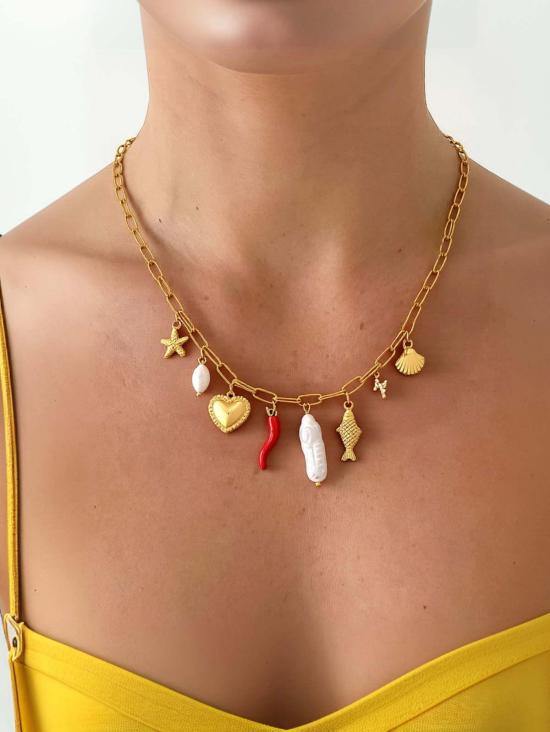  Flânerie 목걸이/팬던트 플라네리 필리그레인 페퍼 피쉬 참 목걸이 18K 골드 - OTHER BRANDS