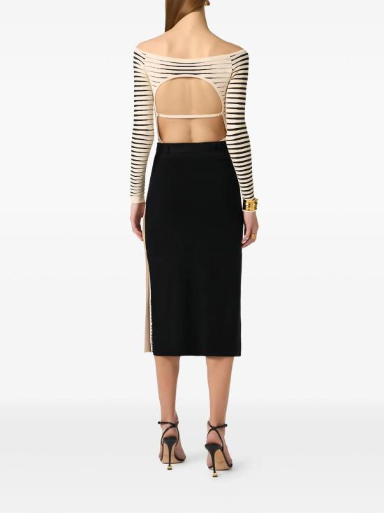 26SS 엘리자베타프랜치 바디수트 티셔츠 BK79S61E2 E84 BURRO NERO - ELISABETTA FRANCHI
