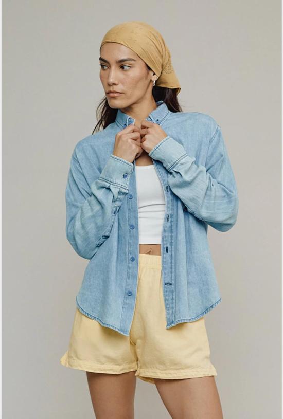  영메이븐 데님 셔츠 Jungmaven Denim Catalina 버튼다운 셔츠 라이트 데님