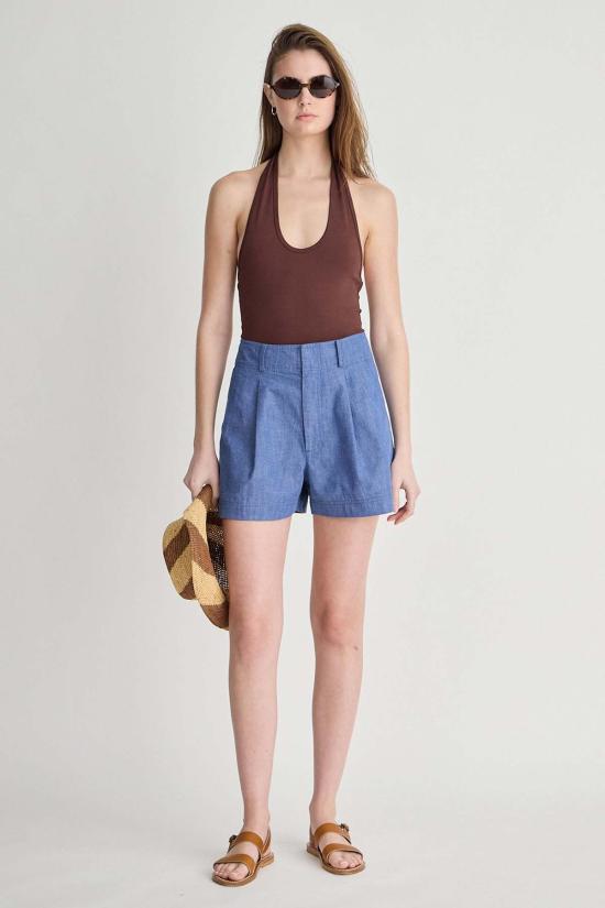  어피스 어파트 숏팬츠 Apiece Apart Short Bari Short Chambray - APIECE APART