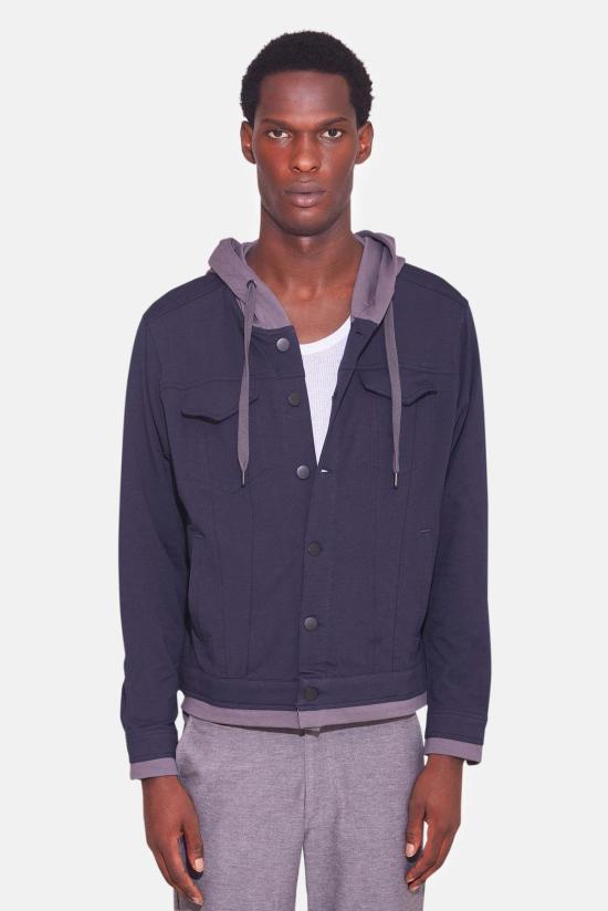  블루&크림 후드 티셔츠 BNCMSU24 59 NAVY CHARCOAL