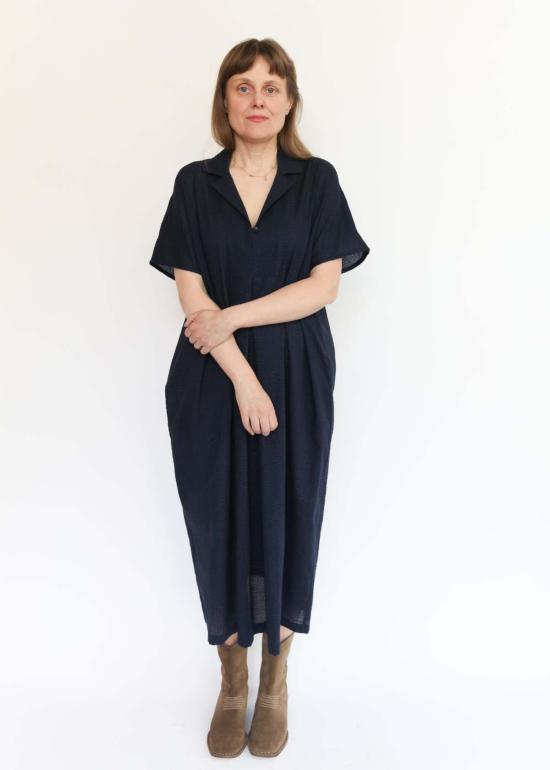  블랙 크레인 원피스 카이트 드레스 (마이크로웨이브 텍스처)