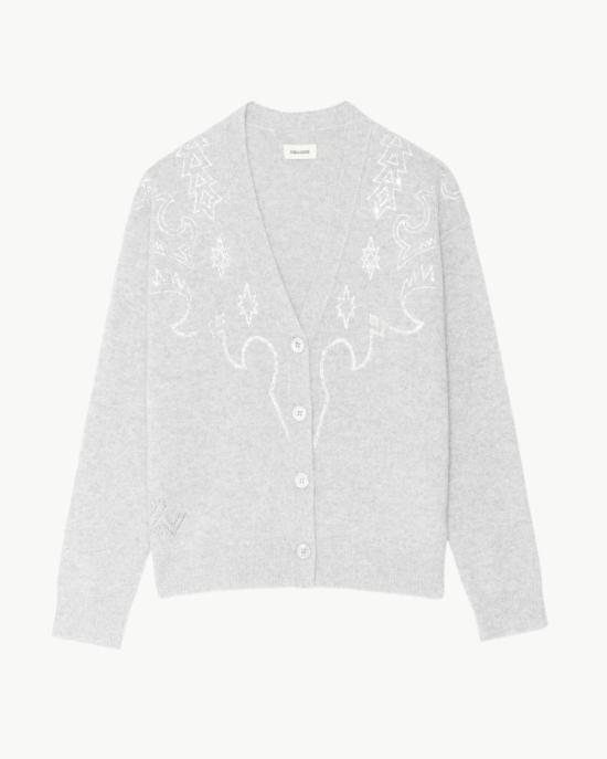  자딕앤볼테르 가디건 Zadig & Voltaire Mirkas 캐시미어 카디건 그레이