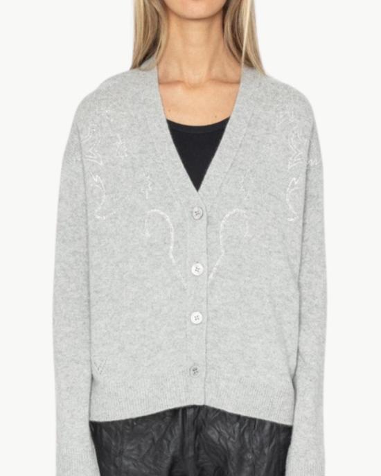  자딕앤볼테르 가디건 Zadig & Voltaire Mirkas 캐시미어 카디건 그레이 - ZADIG & VOLTAIRE