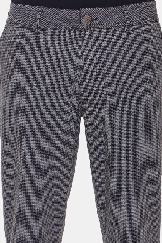  블루&크림 스트레이트 팬츠 WVBC23 EVRYPNT HOUNDSTOOTH - BLUE&CREAM