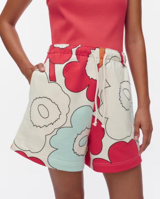  마리메꼬 숏팬츠 Marimekko Miksaus Vihkiruusu 키오스키 반바지 오프 화이트