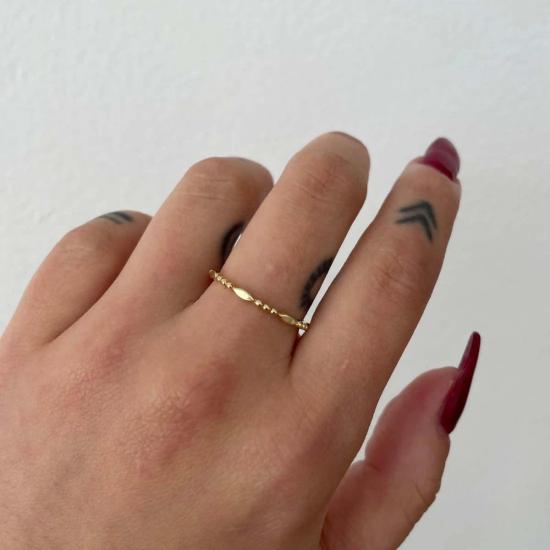  제니 권 디자인스 반지 제니 권 디자인 마퀴즈 비즈 밴드 14k 골드 - JENNIE KWON DESIGNS