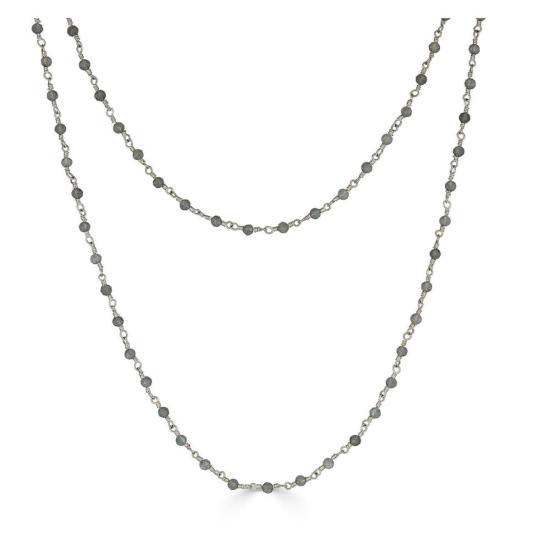  로니 폴 주얼리 목걸이/팬던트 두 줄 섬세한 라브라도라이트 목걸이 실버 - LONI PAUL JEWELRY