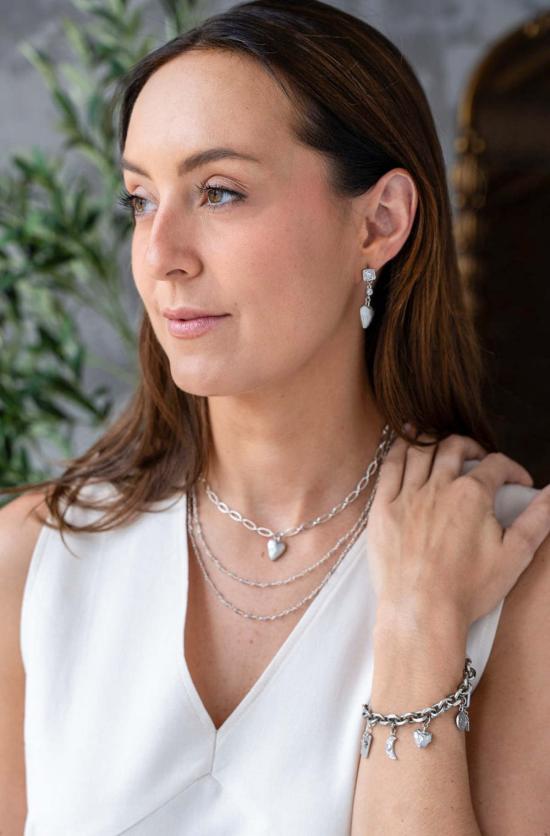  로니 폴 주얼리 목걸이/팬던트 두 줄 섬세한 라브라도라이트 목걸이 실버 - LONI PAUL JEWELRY
